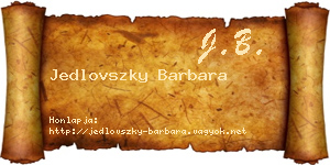 Jedlovszky Barbara névjegykártya